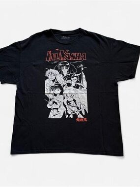 Inuyasha Black anime manga Graphic Tee with Red Logo XL